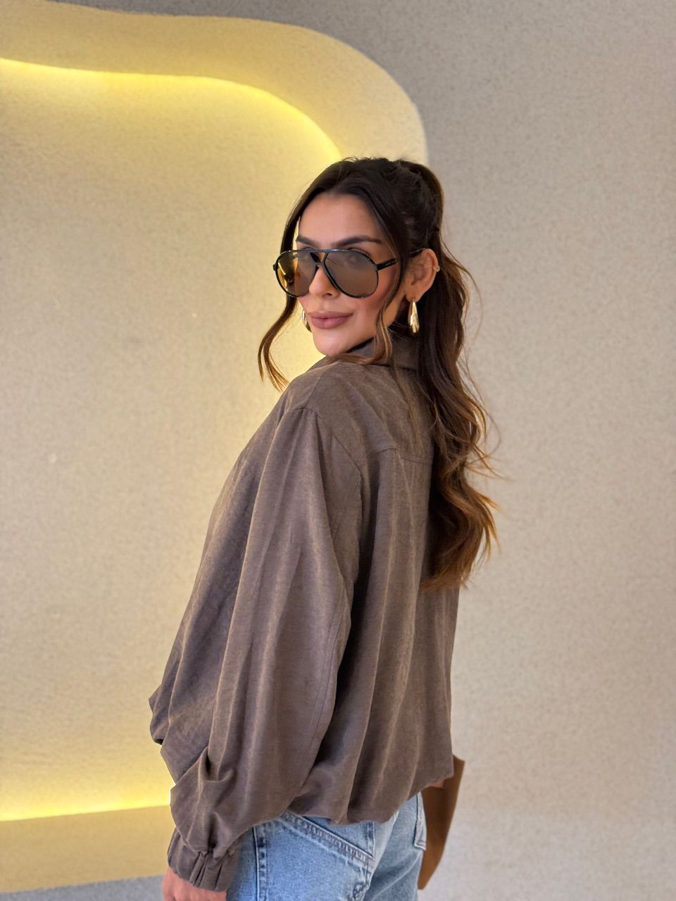 JAQUETA MADALENA GOLA CAFÉ