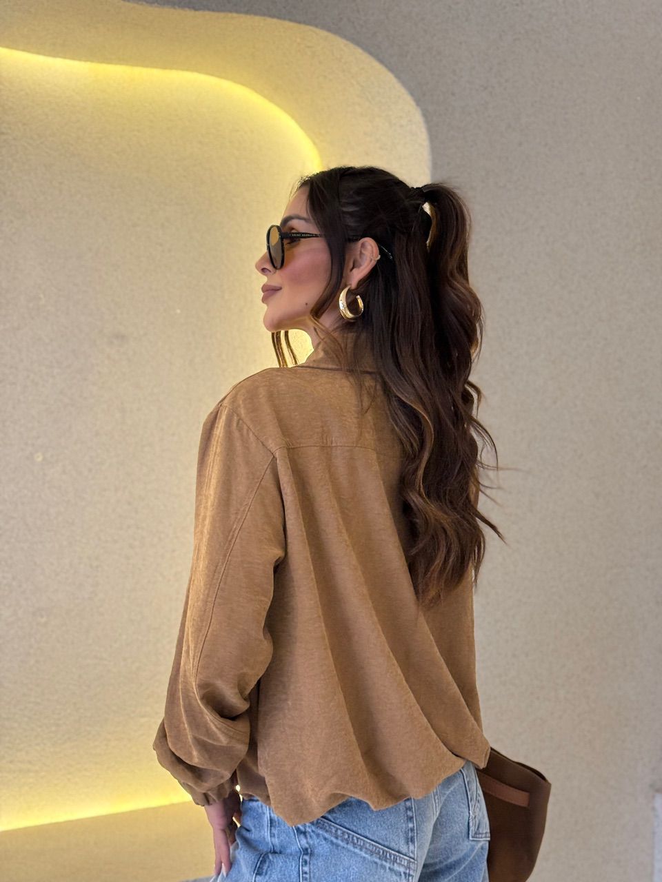 JAQUETA MADALENA GOLA CARAMELO