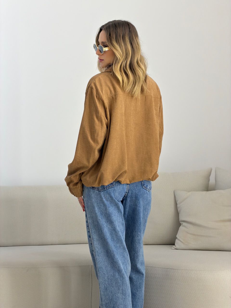 JAQUETA MADALENA GOLA CARAMELO