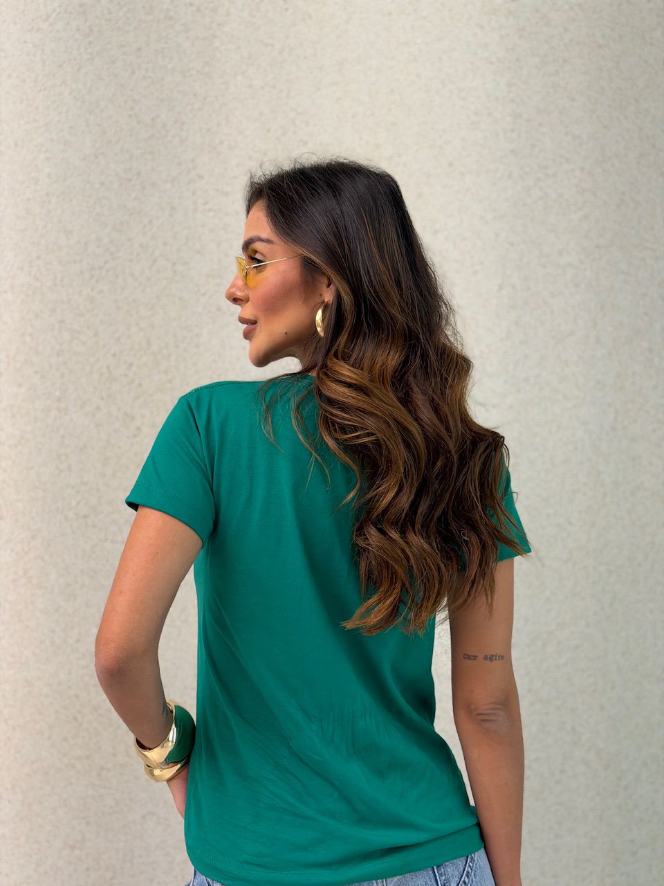 T-SHIRT BRASIL BABY LOOK VERDE