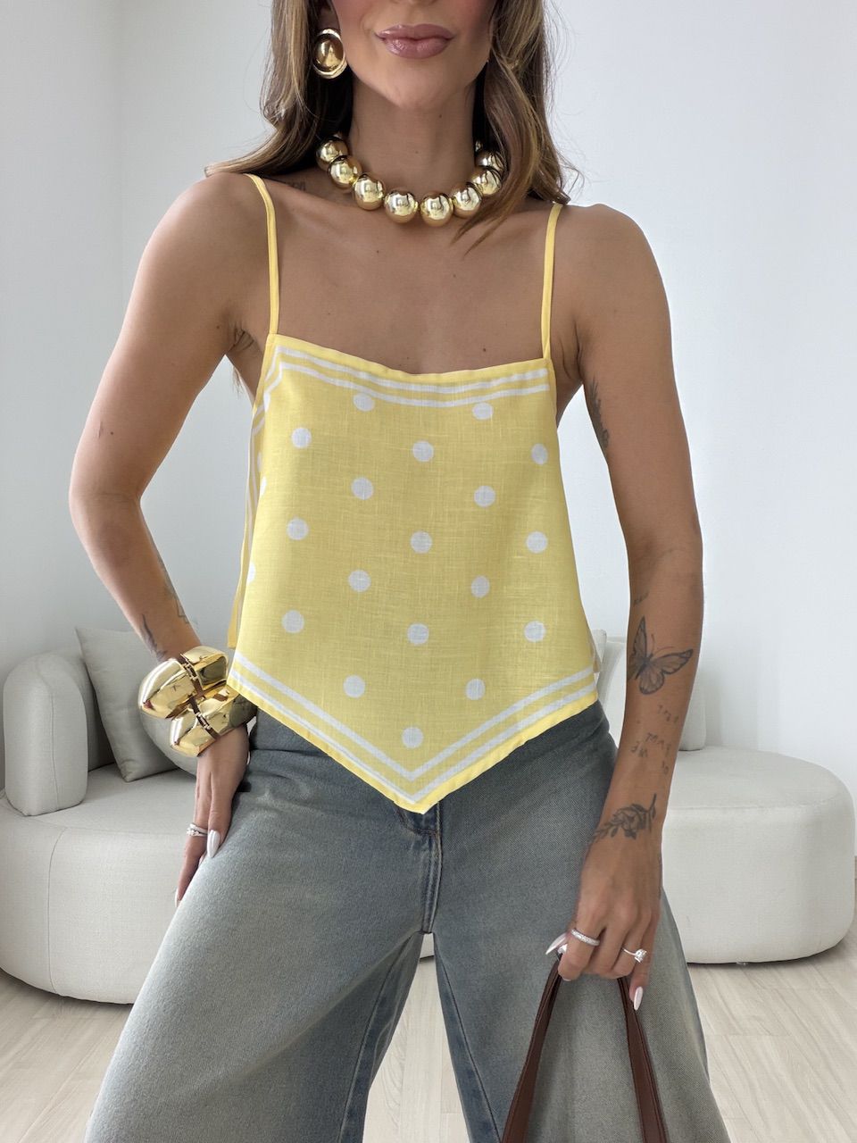 BLUSA MARISA ALCINHA AMARELA