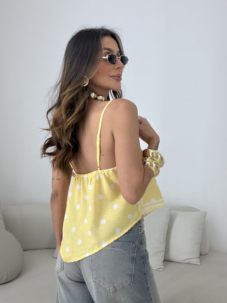 BLUSA MARISA ALCINHA AMARELA