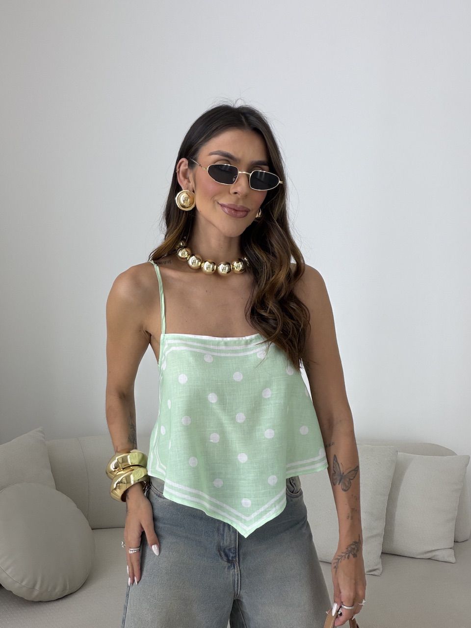 BLUSA MARISA ALCINHA VERDE - 0081040230 - CAROLLA FERRARO