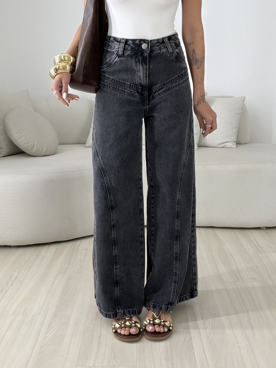 CALÇA ANA JÚLIA HANGER PRETA - 0081110033 - CAROLLA FERRARO
