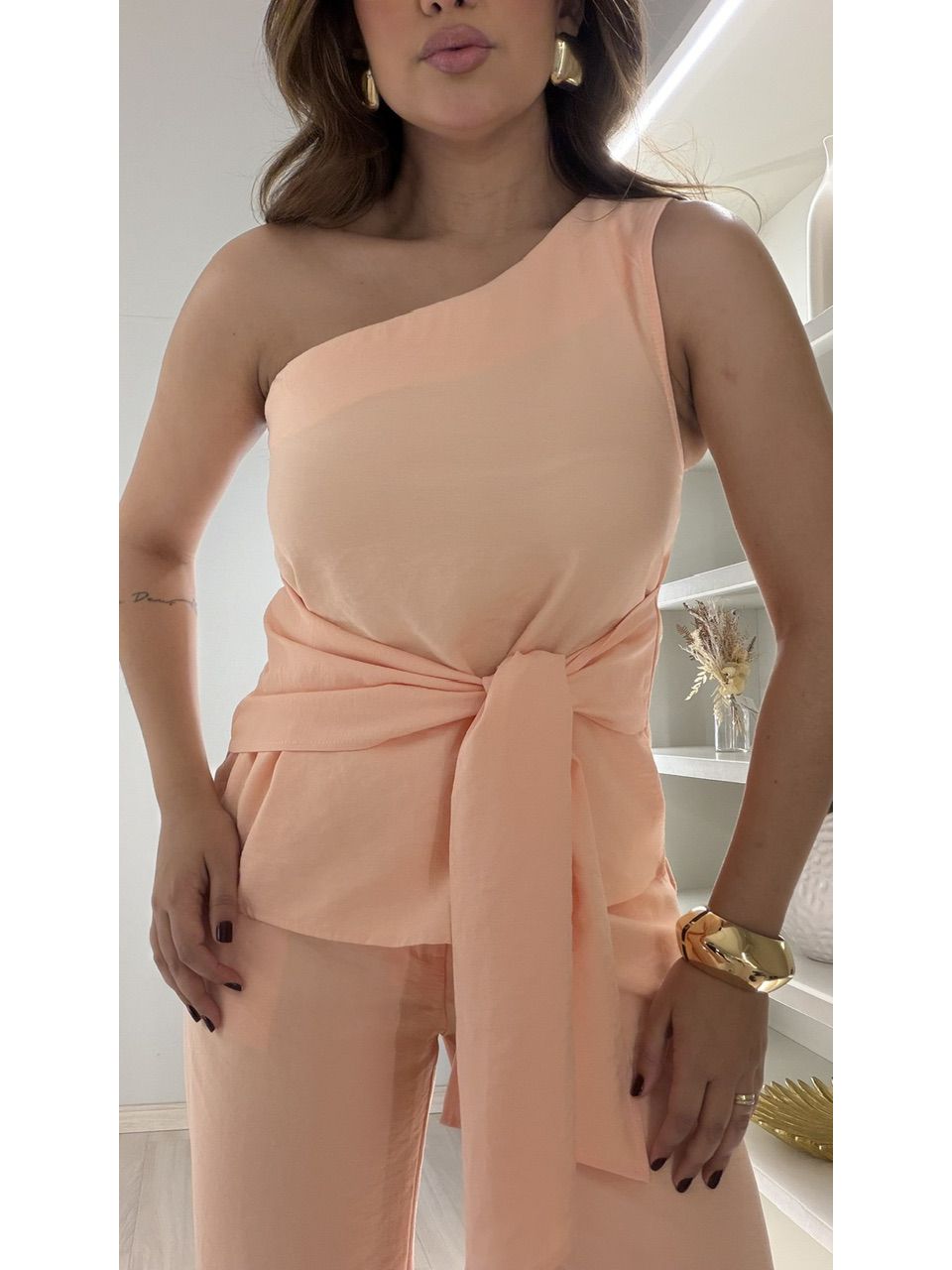 CONJUNTO LOUISE NULA MANGA PÊSSEGO