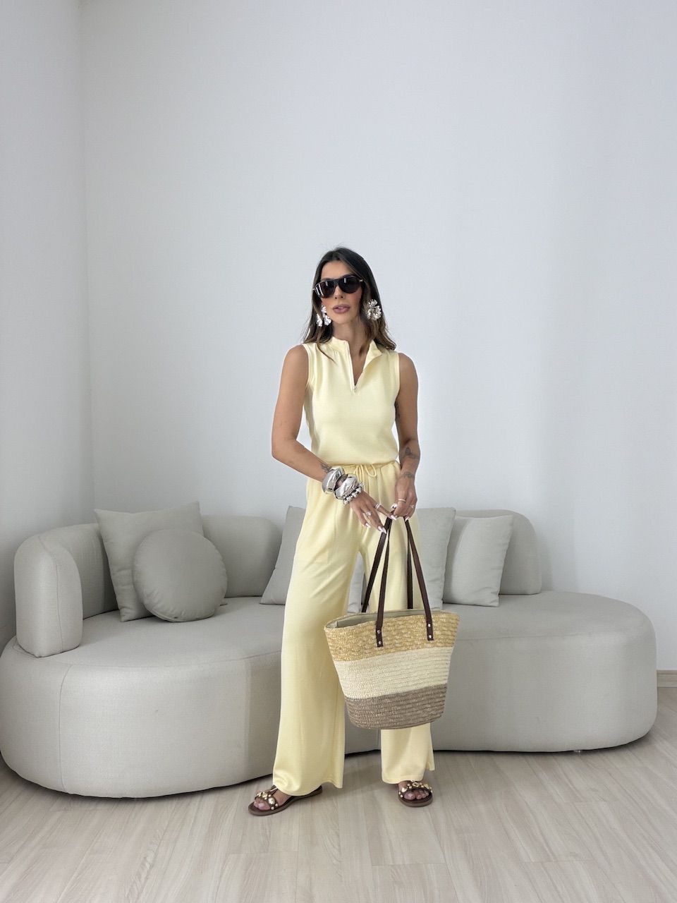 CONJUNTO MAYA MOLETINHO AMARELO - 0081000111 - CAROLLA FERRARO