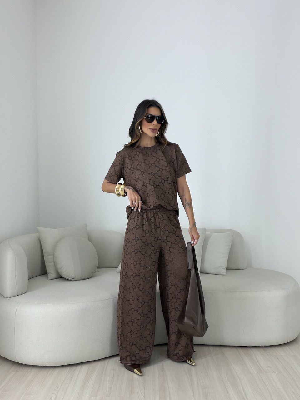 CONJUNTO VANESSA RENDA MARROM