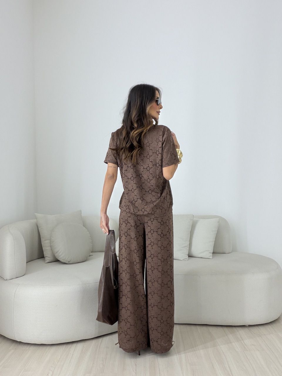 CONJUNTO VANESSA RENDA MARROM