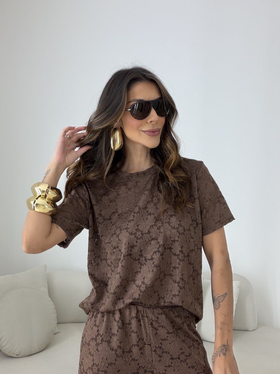 CONJUNTO VANESSA RENDA MARROM
