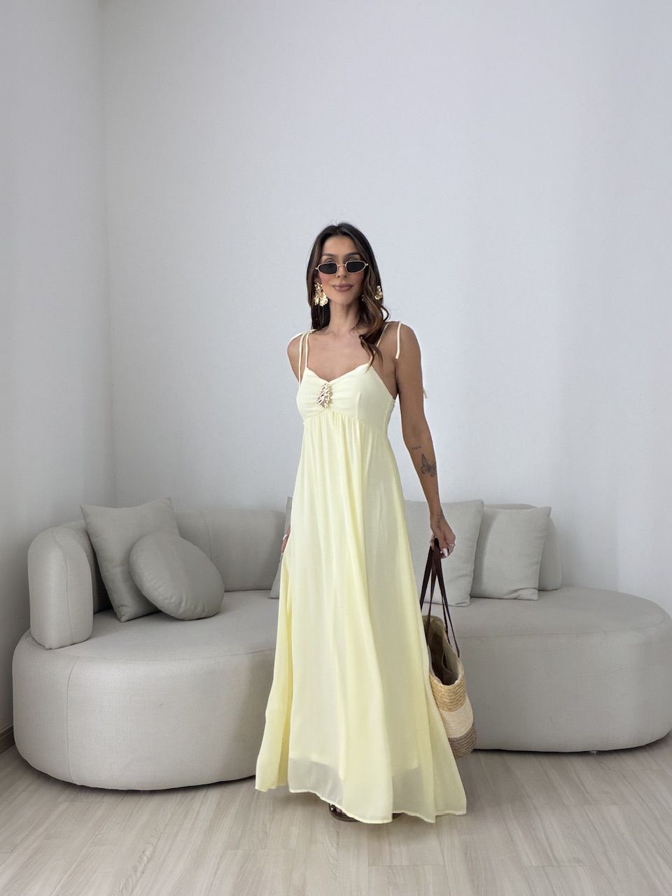 VESTIDO ANTONELA METAL AMARELO