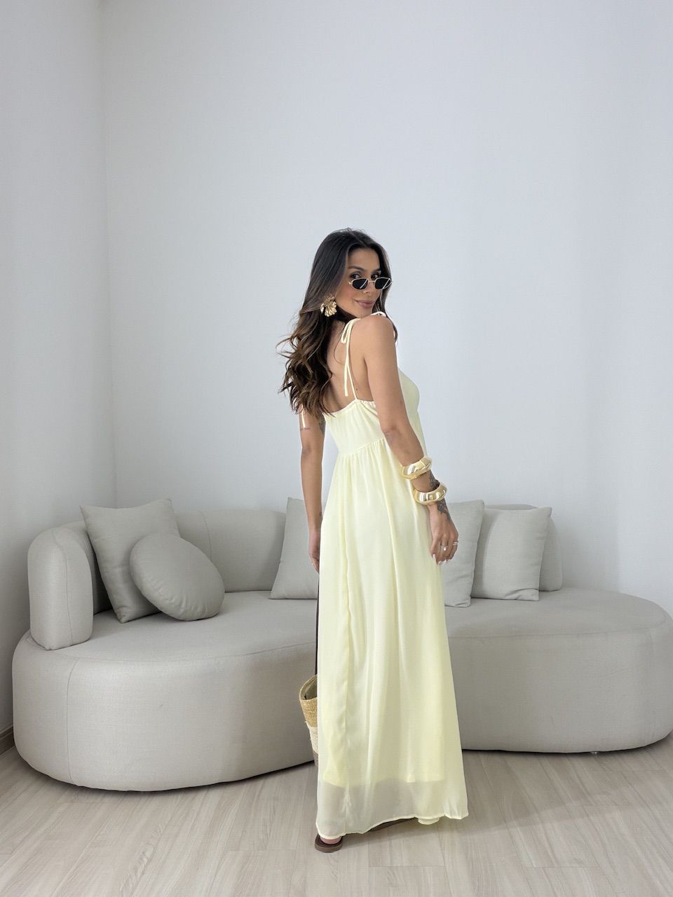 VESTIDO ANTONELA METAL AMARELO