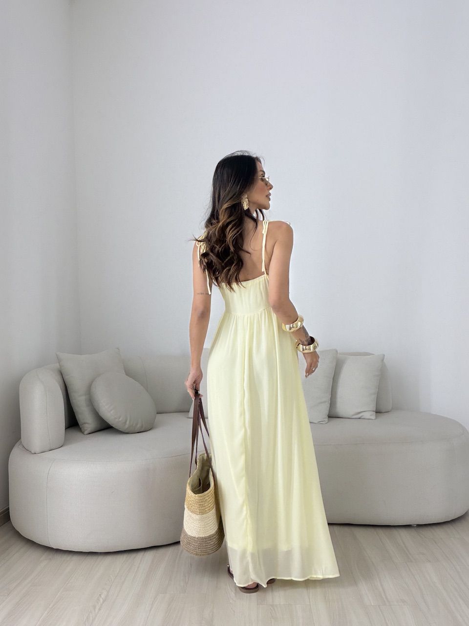 VESTIDO ANTONELA METAL AMARELO
