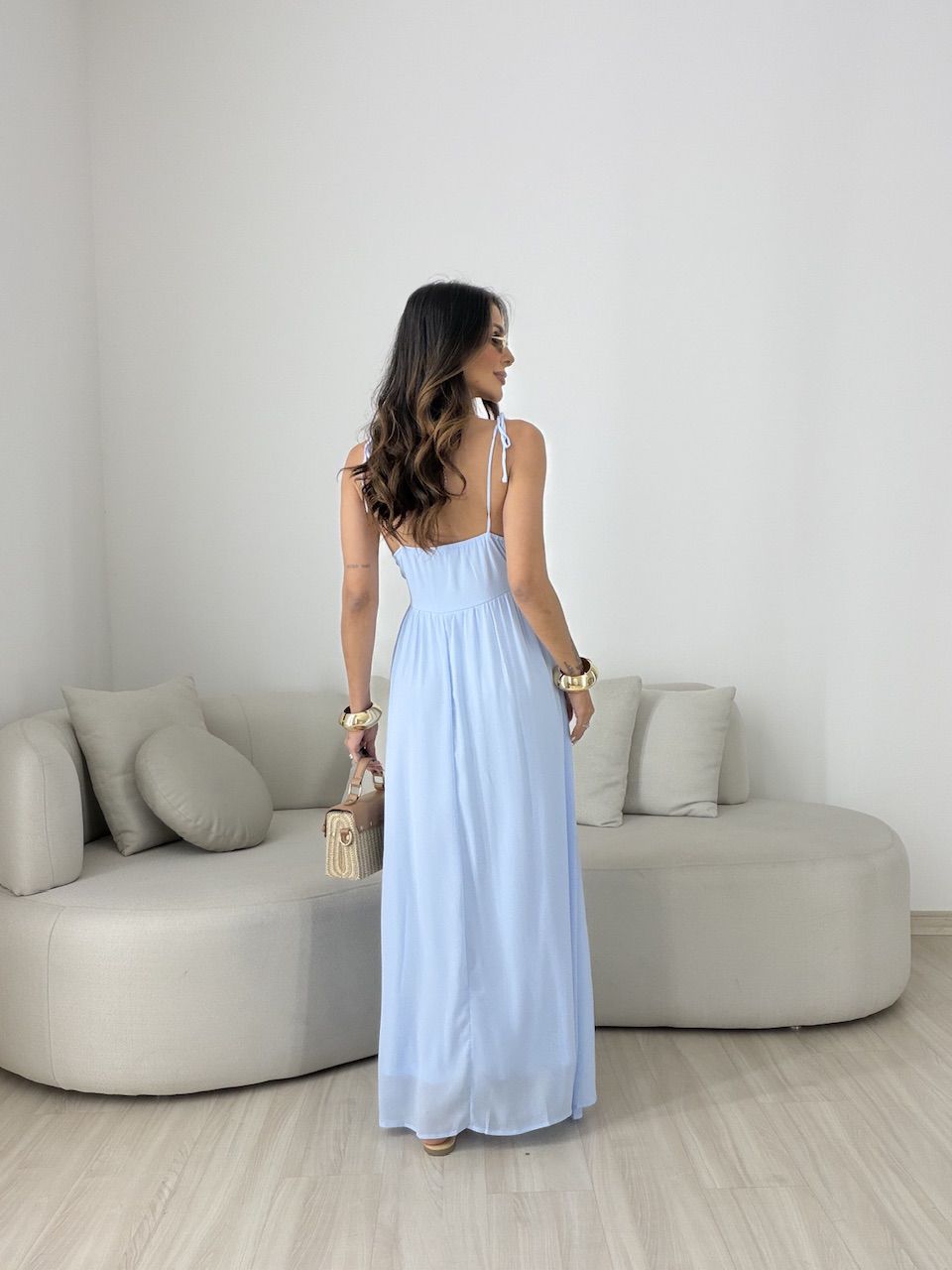 VESTIDO ANTONELA METAL AZUL