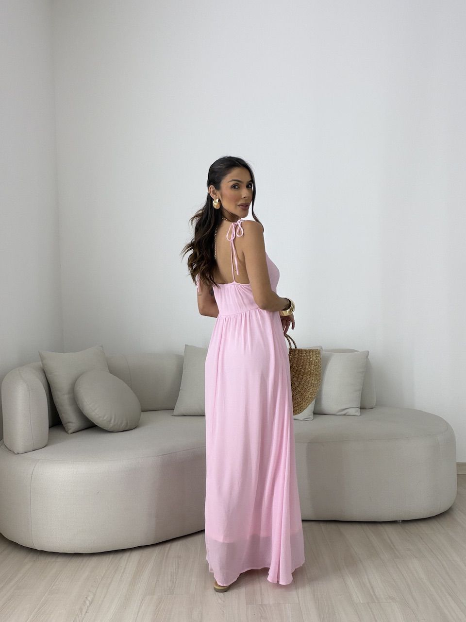 VESTIDO ANTONELA METAL ROSA