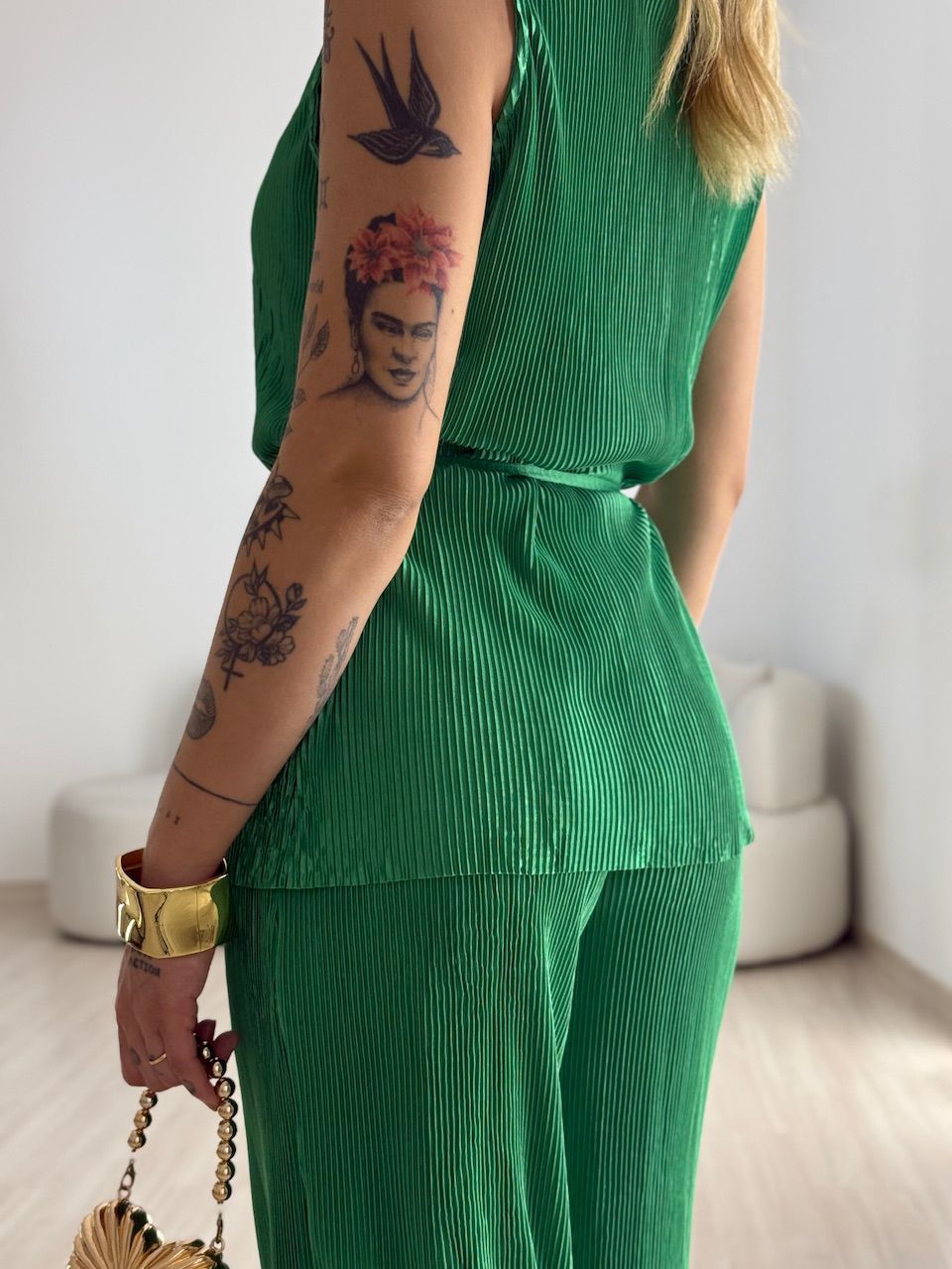 CONJUNTO LUCIANA PLISSADO VERDE