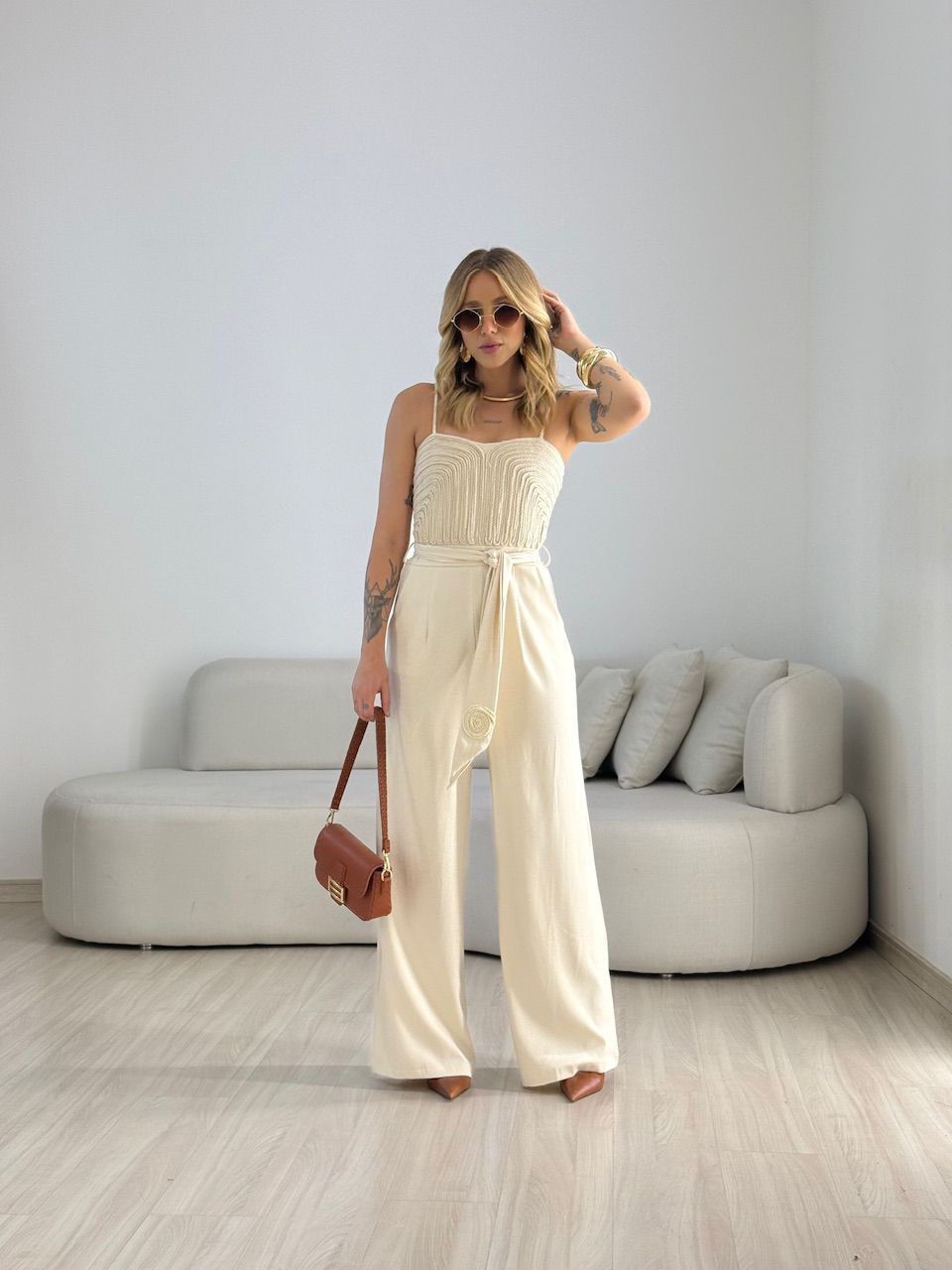 MACACÃO GISELE TRANÇA AREIA