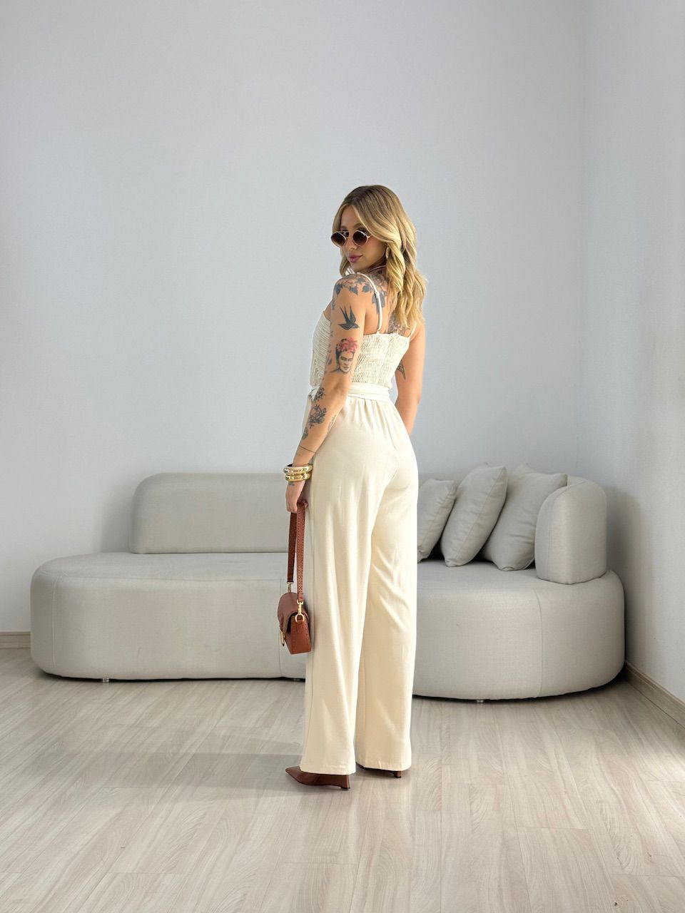 MACACÃO GISELE TRANÇA AREIA