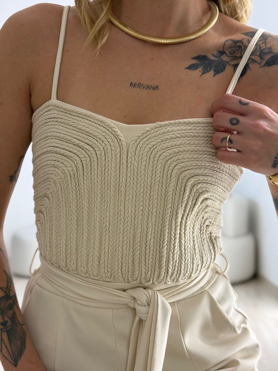 MACACÃO GISELE TRANÇA AREIA