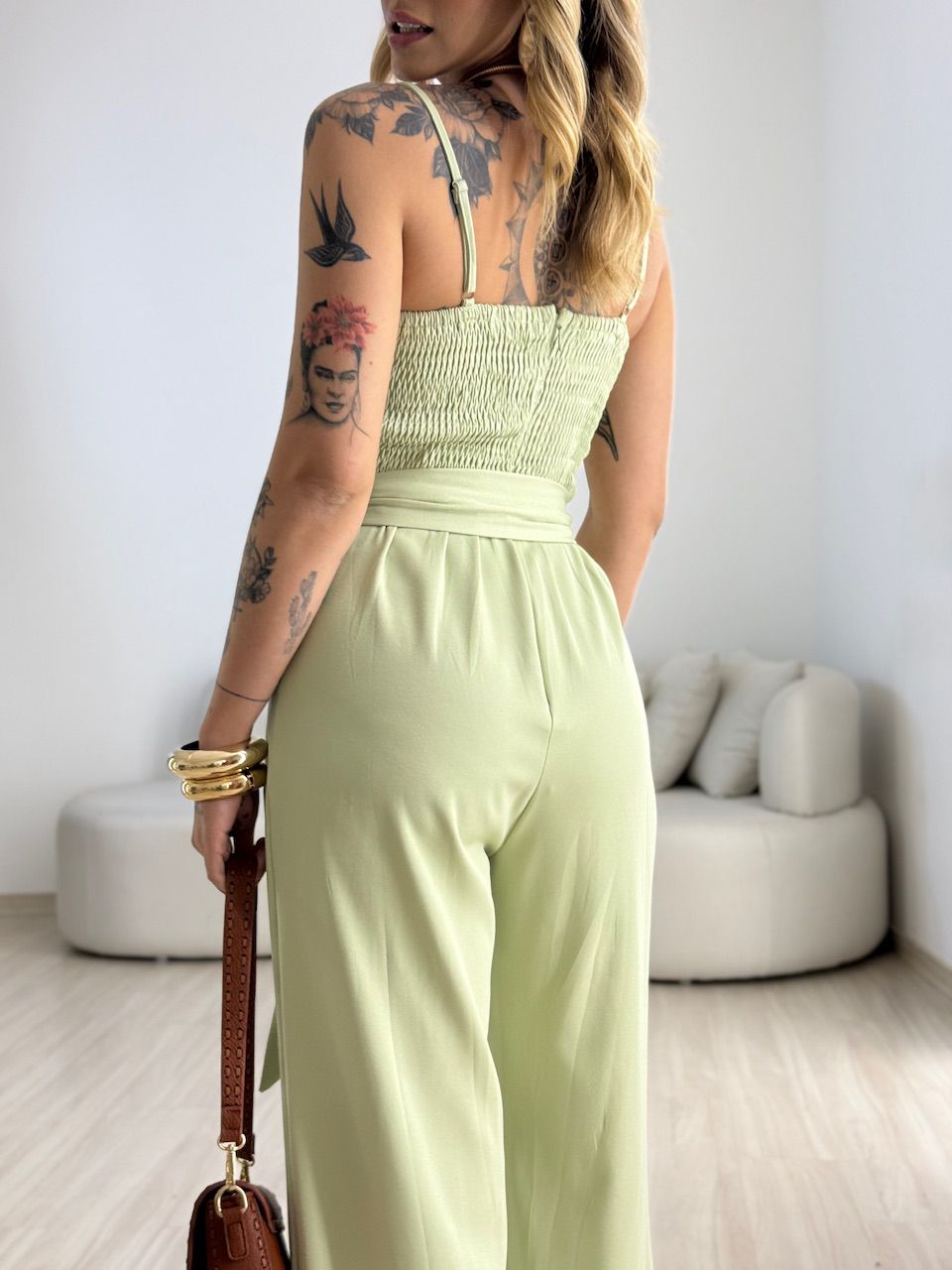 MACACÃO GISELE TRANÇA BABY GREEN