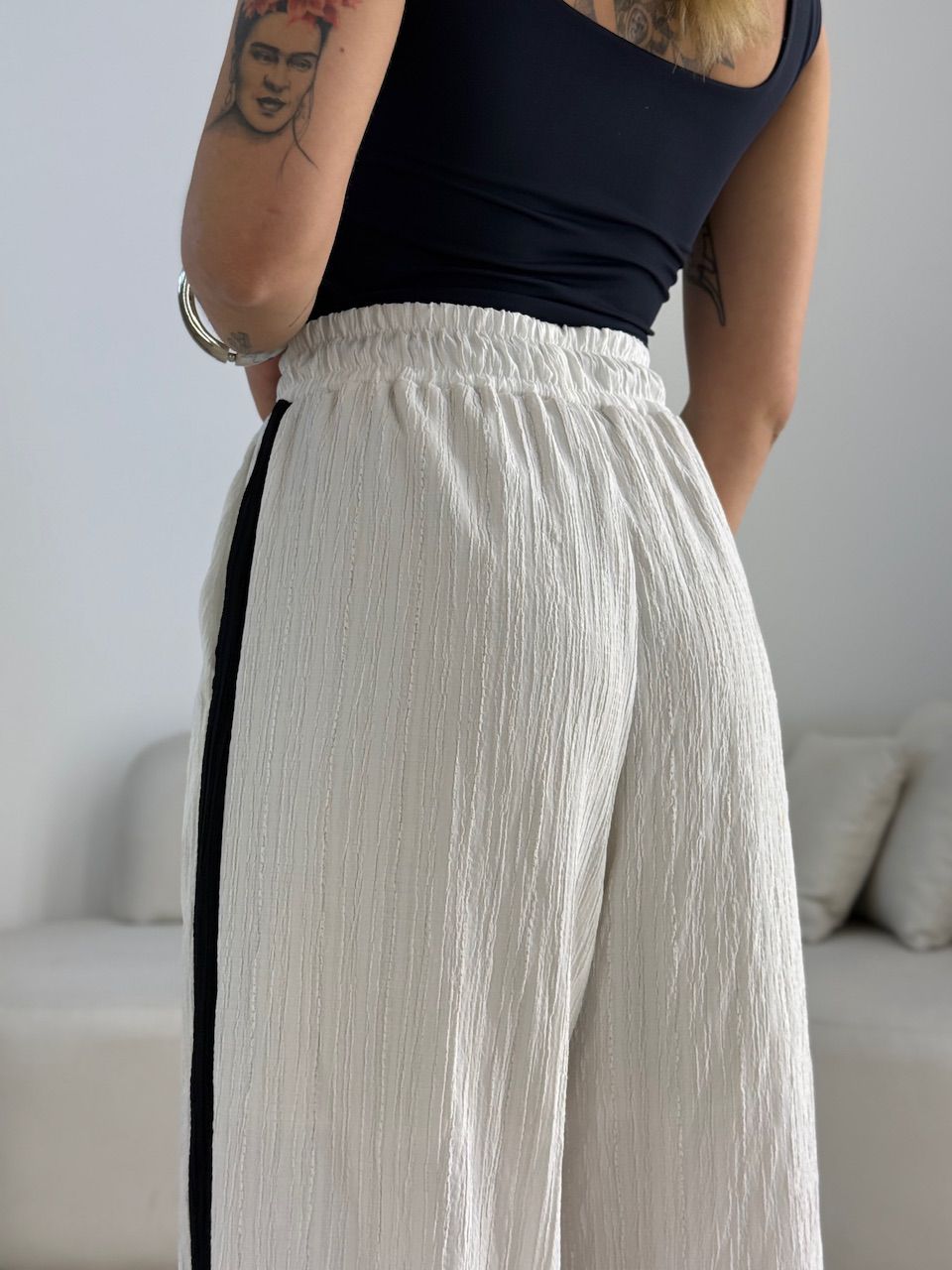 CALÇA MICHELE CF BICOLOR BRANCA