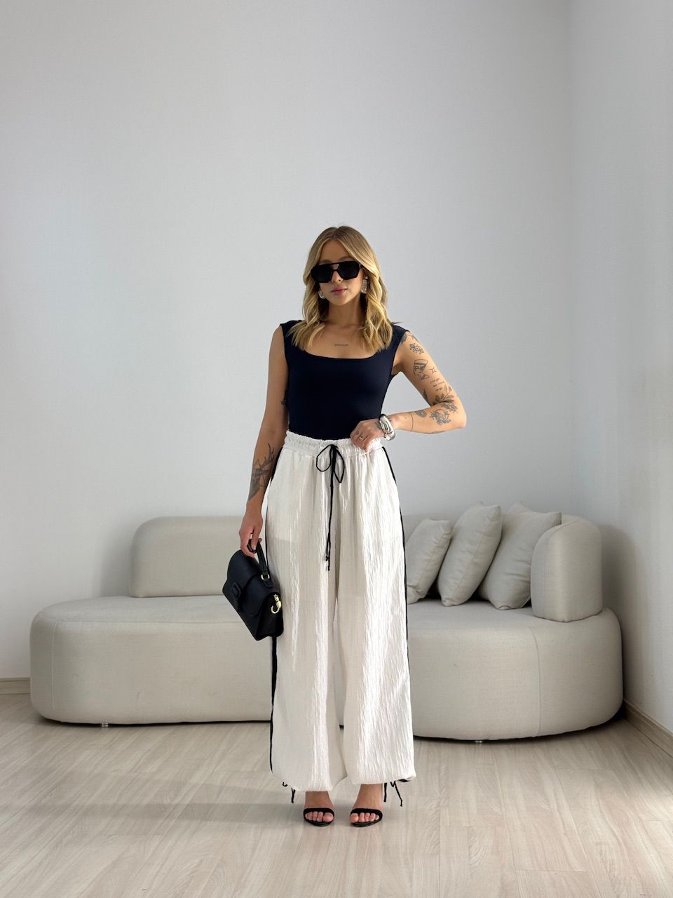 CALÇA MICHELE CF BICOLOR BRANCA