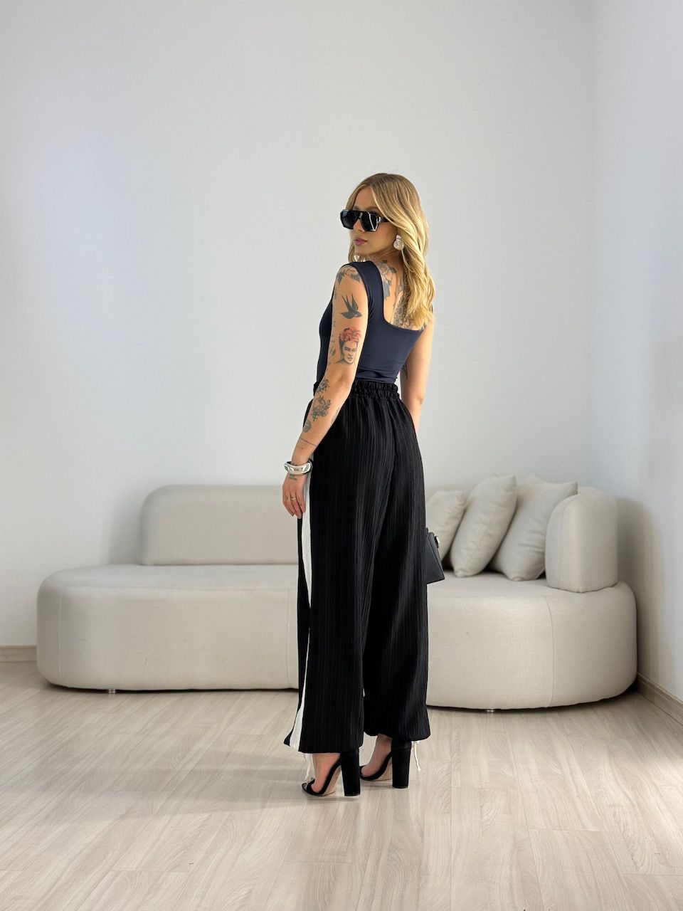 CALÇA MICHELE CF BICOLOR PRETA