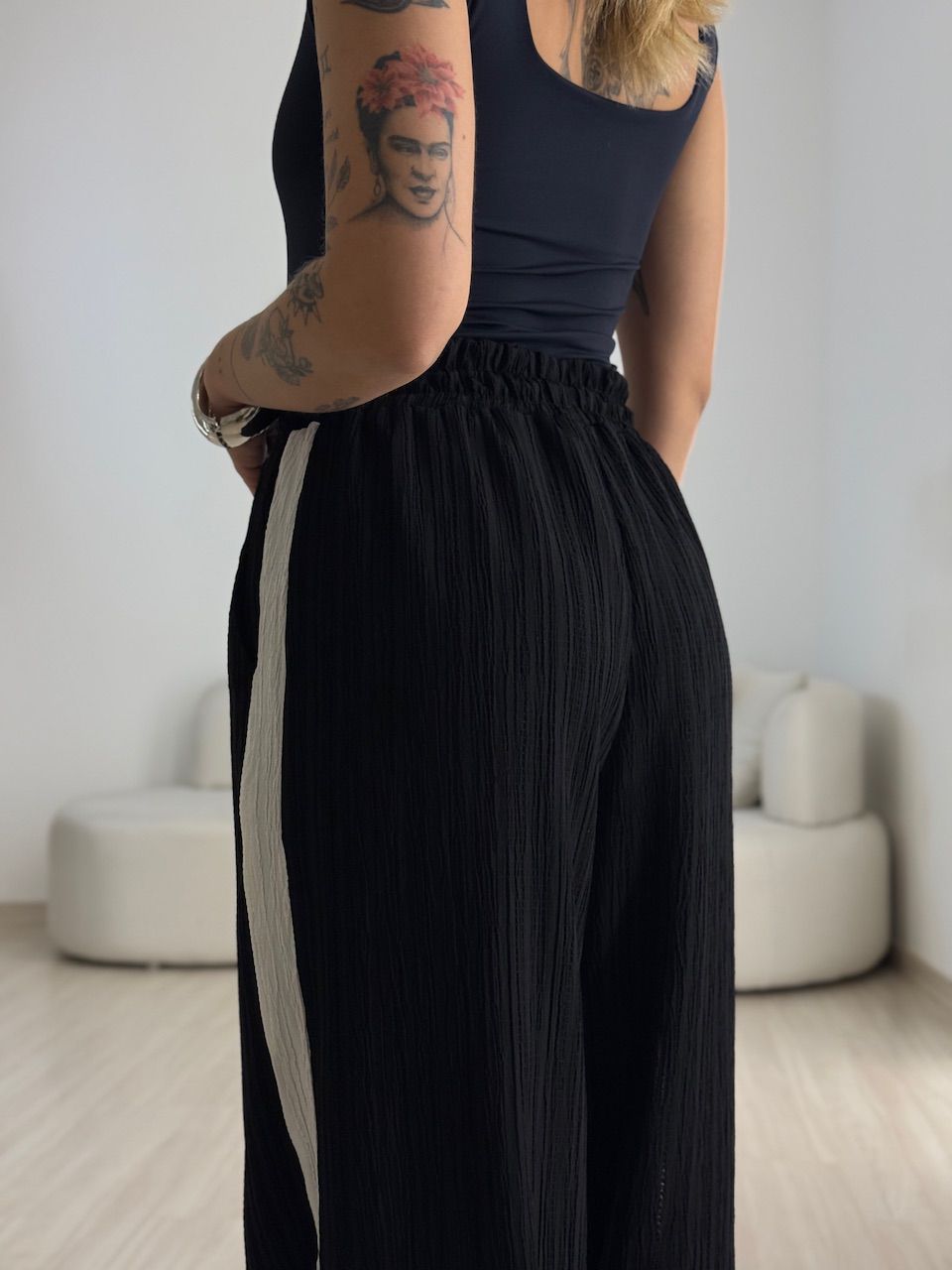 CALÇA MICHELE CF BICOLOR PRETA