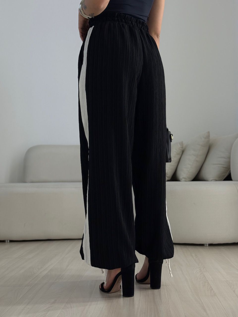 CALÇA MICHELE CF BICOLOR PRETA
