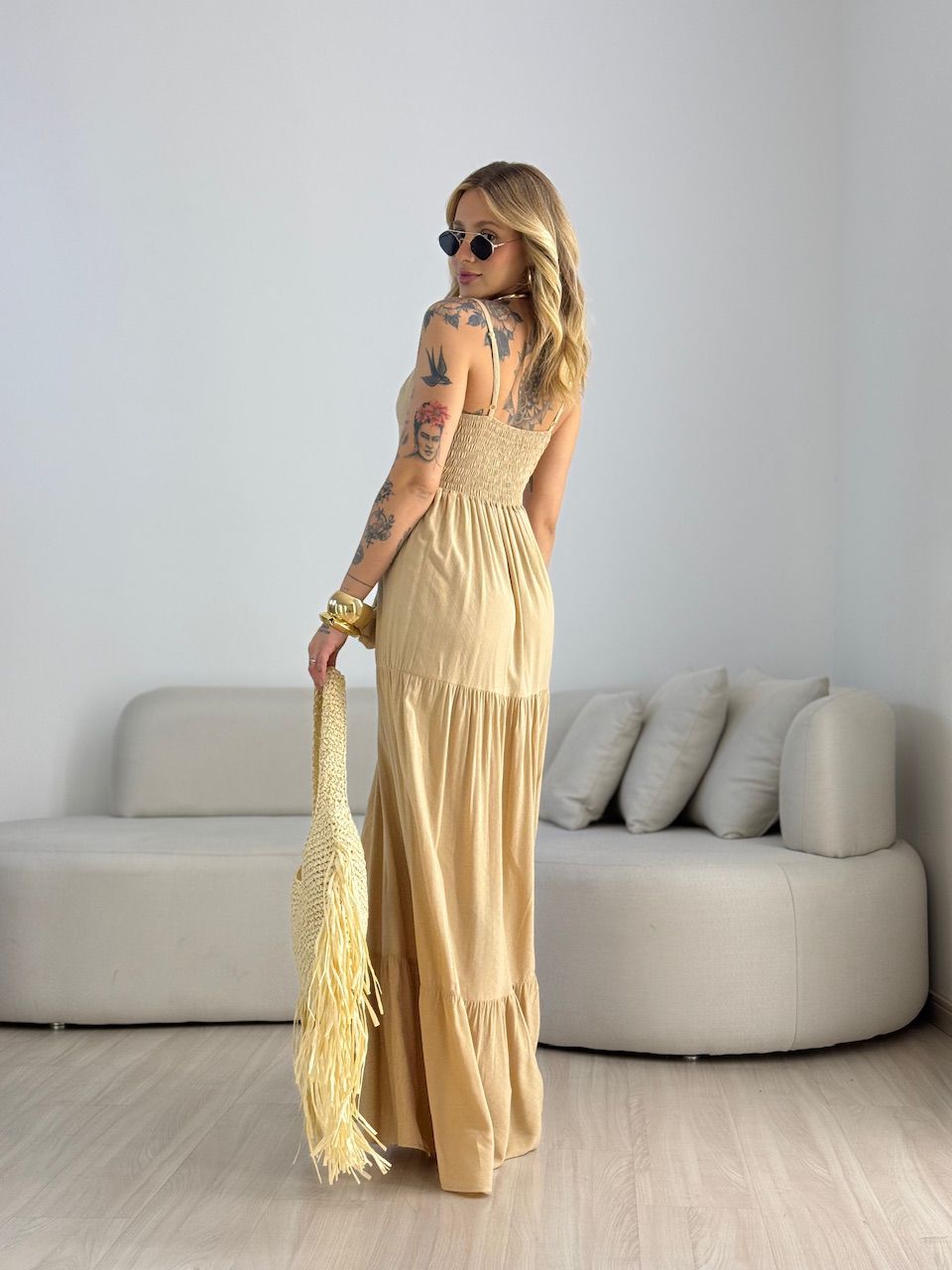 VESTIDO CECÍLIA ALCINHA CAQUI