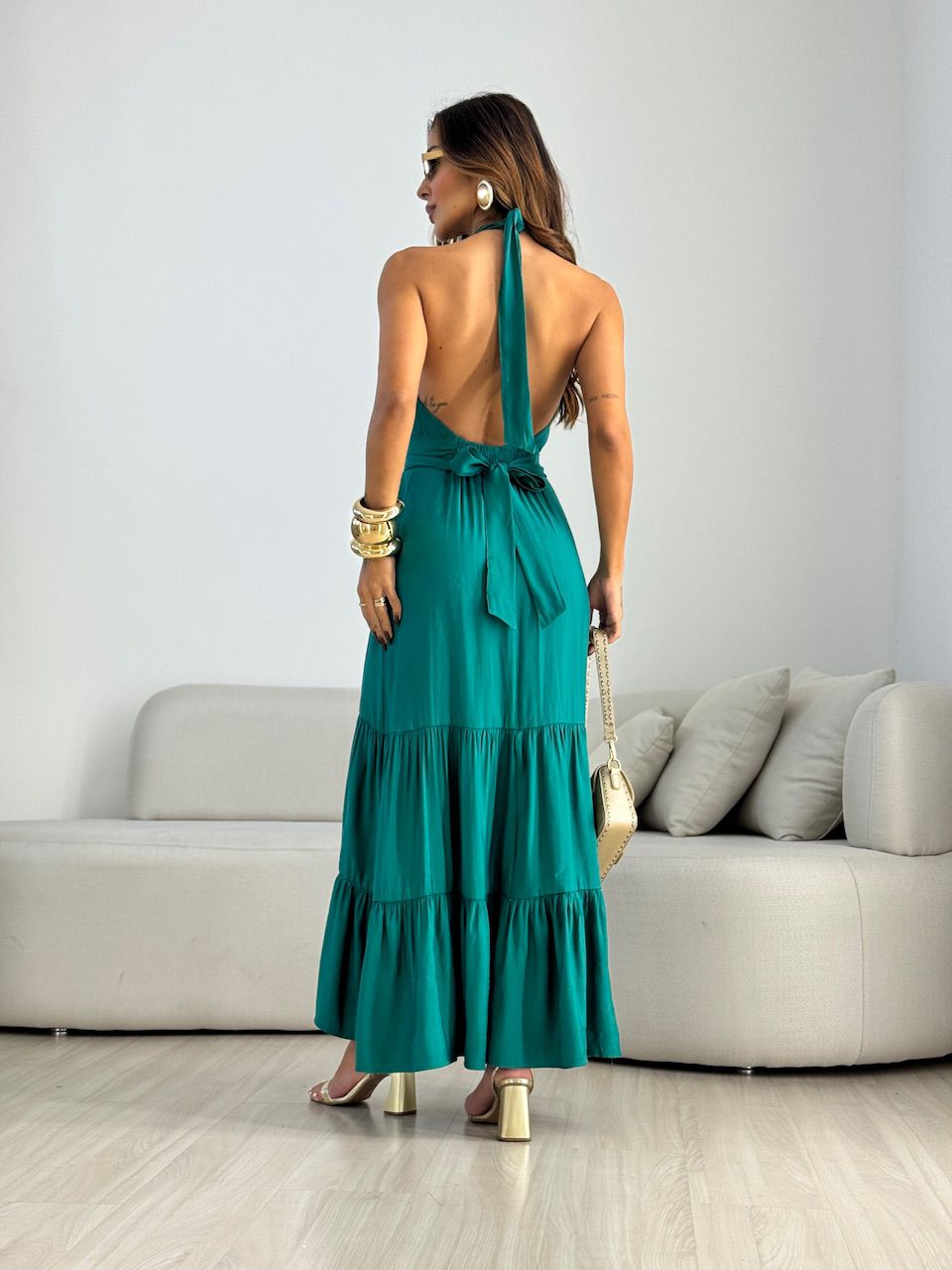 VESTIDO JASMIN FRENTE ÚNICA VERDE