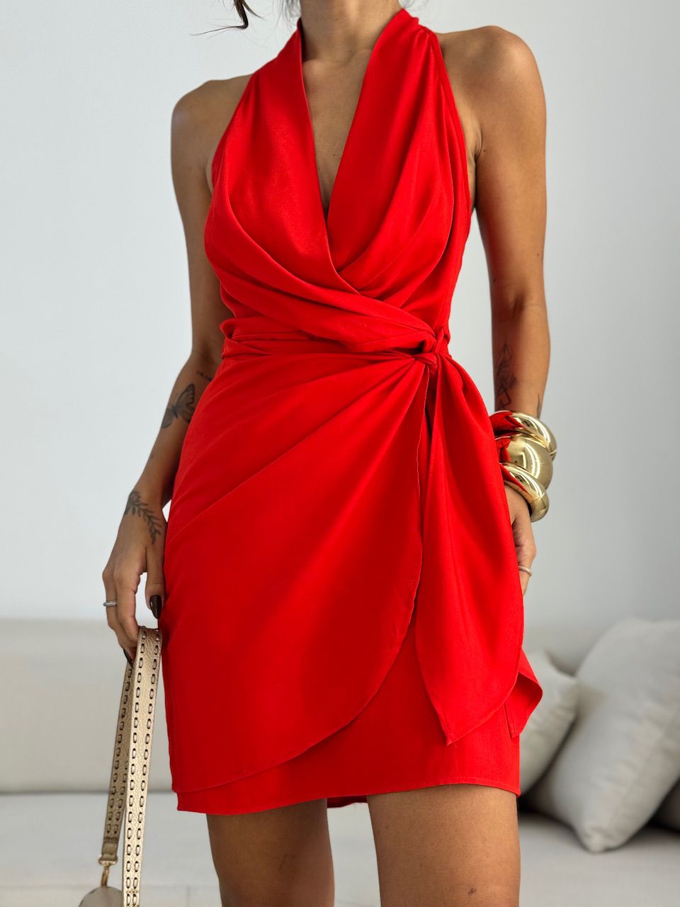 VESTIDO LAVINIA TRANSPASSADO VERMELHO