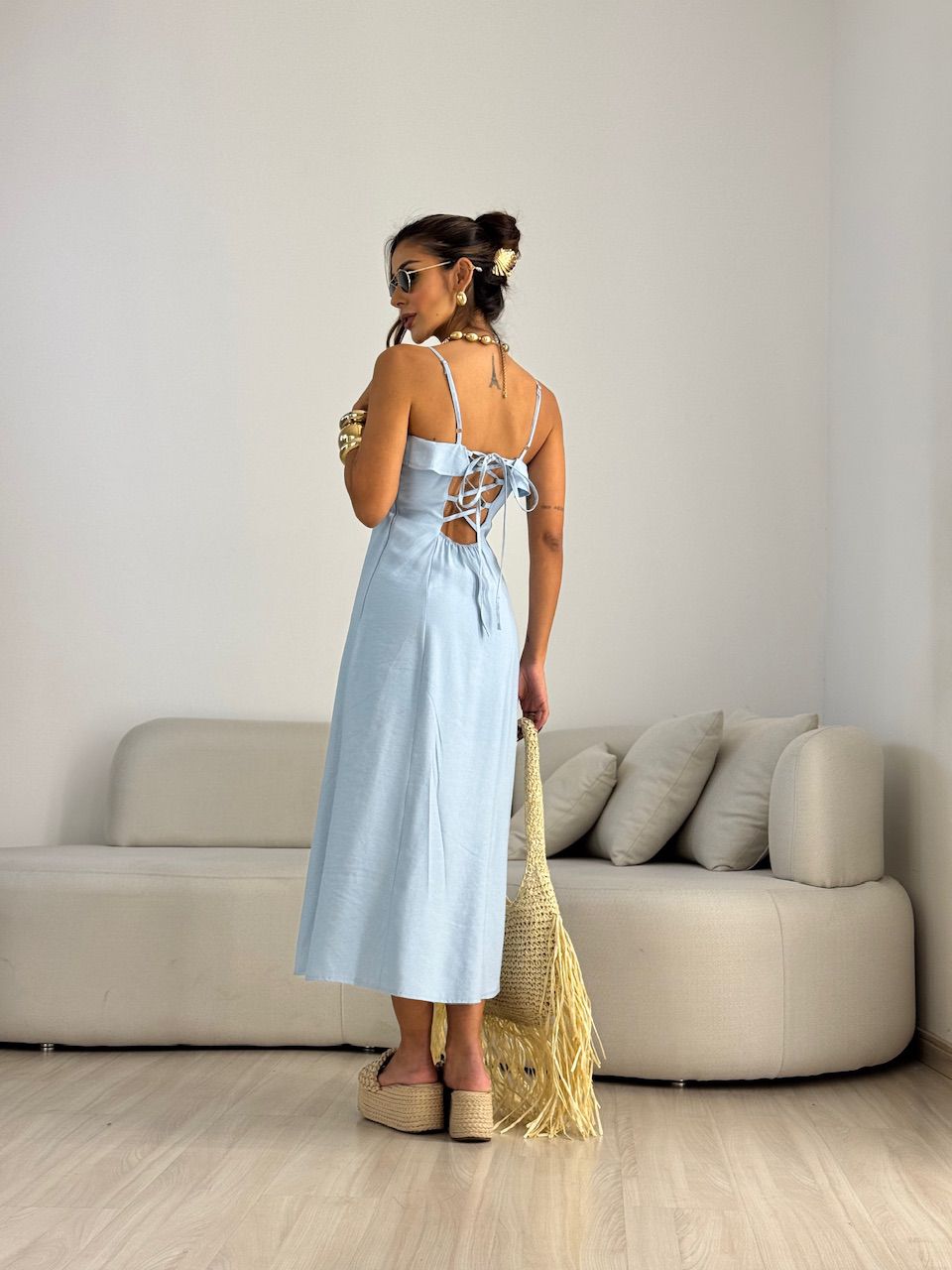 VESTIDO MIRIAN LONGUETE BABY BLUE
