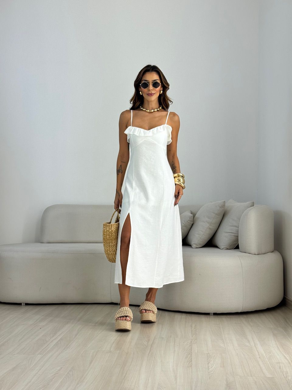 VESTIDO MIRIAN LONGUETE OFF - 0070590326 - CAROLLA FERRARO