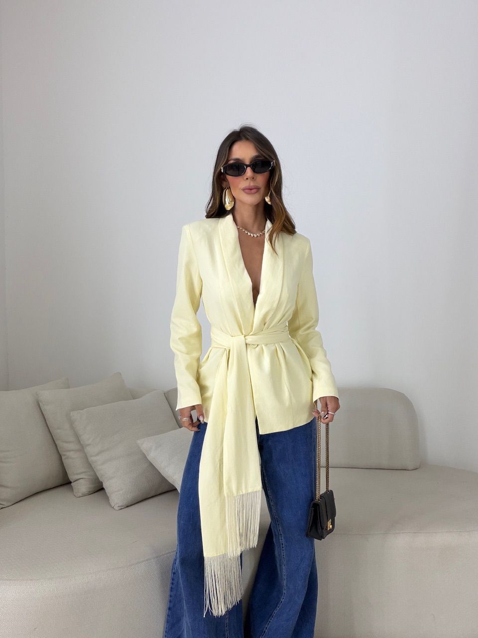 BLAZER DANIELA CACHECOL AMARELO - 0082150111 - CAROLLA FERRARO