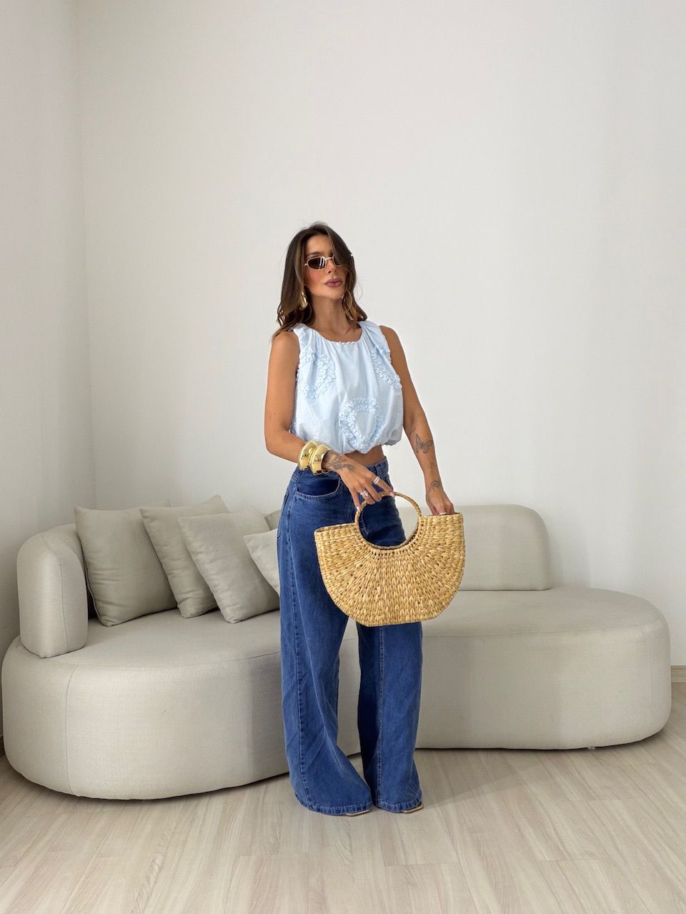 BLUSA LAUANY CROPPED AZUL
