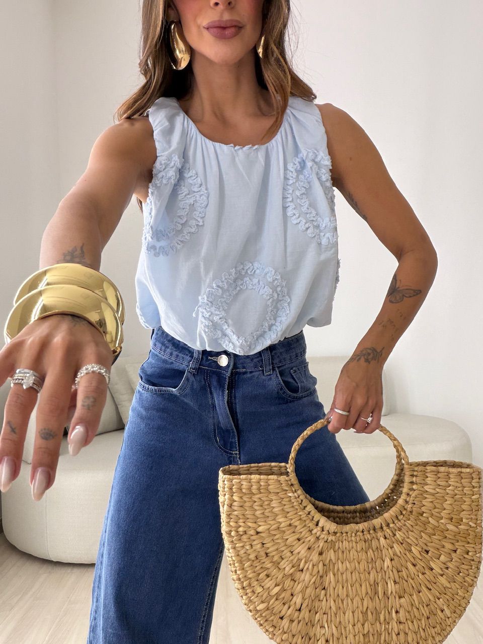BLUSA LAUANY CROPPED AZUL