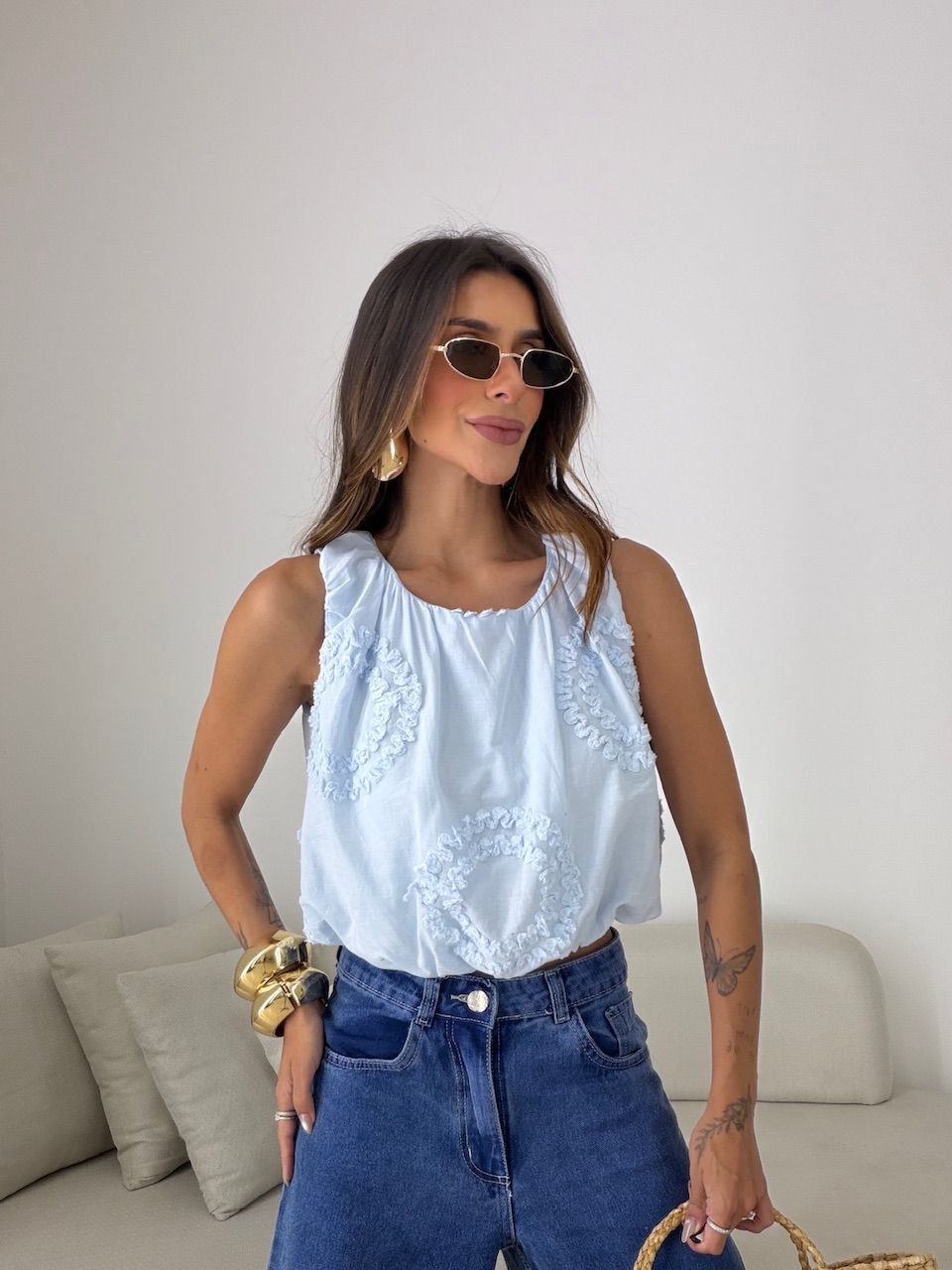 BLUSA LAUANY CROPPED AZUL