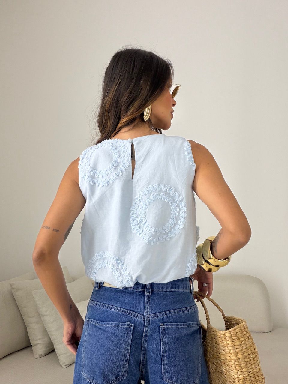 BLUSA LAUANY CROPPED AZUL