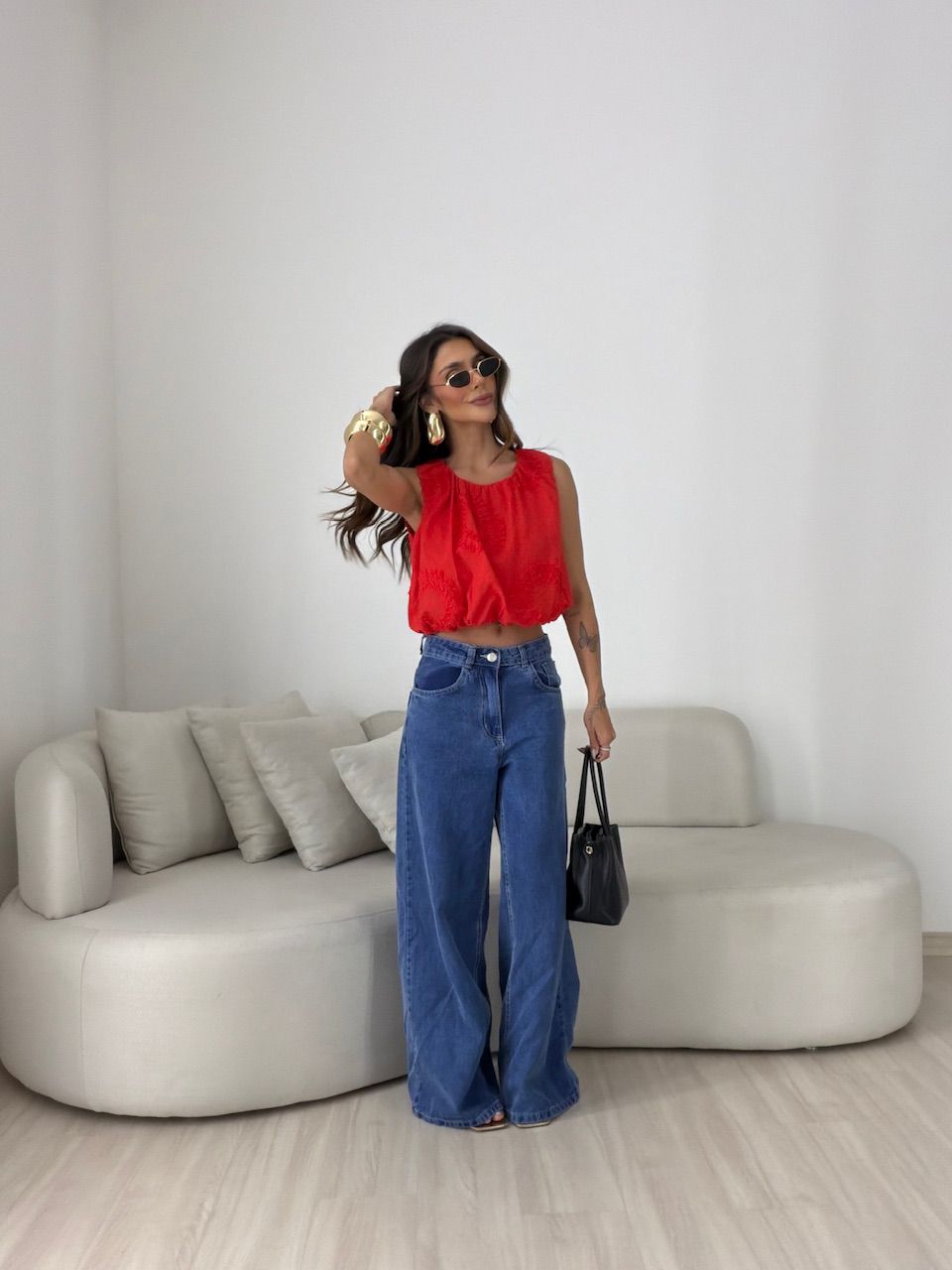 BLUSA LAUANY CROPPED VERMELHA