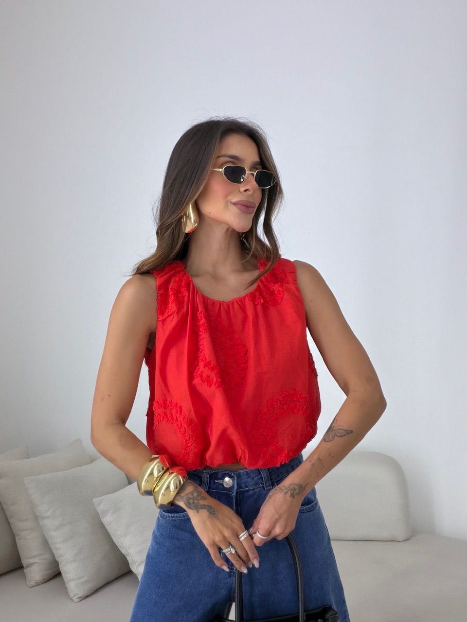 BLUSA LAUANY CROPPED VERMELHA