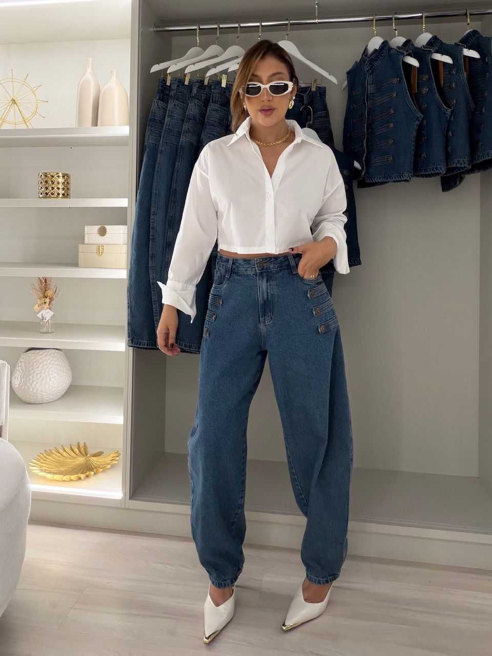 CALÇA JUDITE NAPOLEÃO JEANS MÉDIO