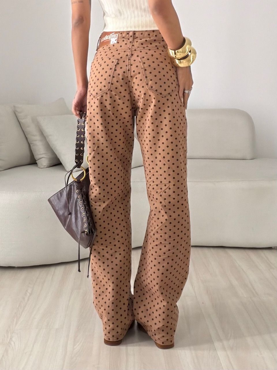 CALÇA STEFANY POÁ CAPUCCINO 