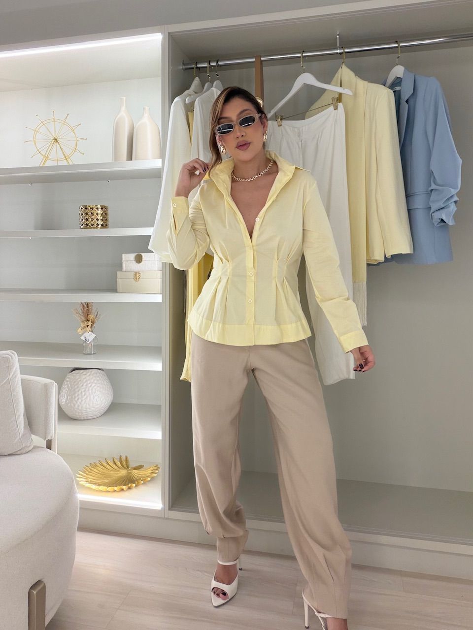 CAMISA FRAN LISA AMARELA