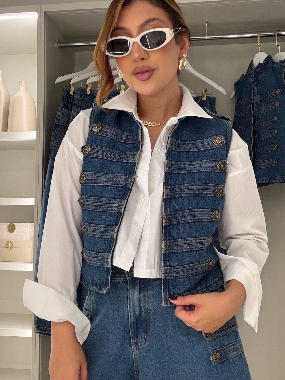 COLETE GRAZI NAPOLEÃO JEANS MÉDIO - 0082200423 - CAROLLA FERRARO