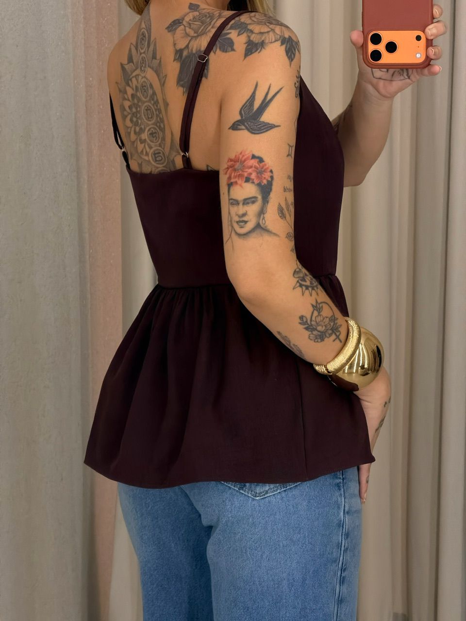 BLUSA ESTELA PEPLUM BORDO