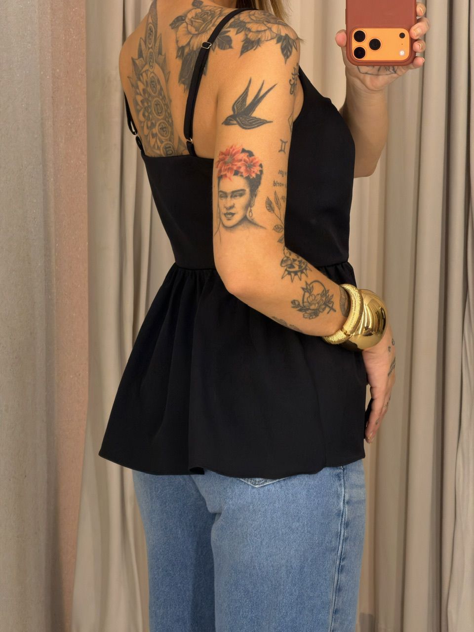 BLUSA ESTELA PEPLUM PRETA