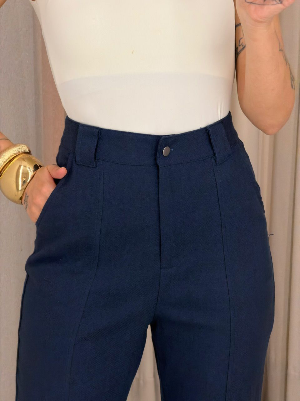 CALÇA ROSE ZÍPER BLUE JEANS