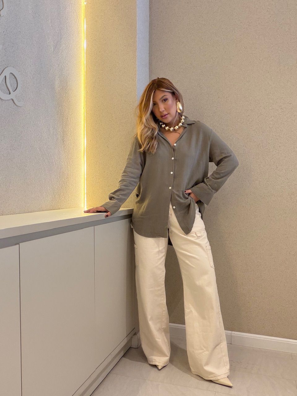 CAMISA ALESSANDRA LINHO VERDE