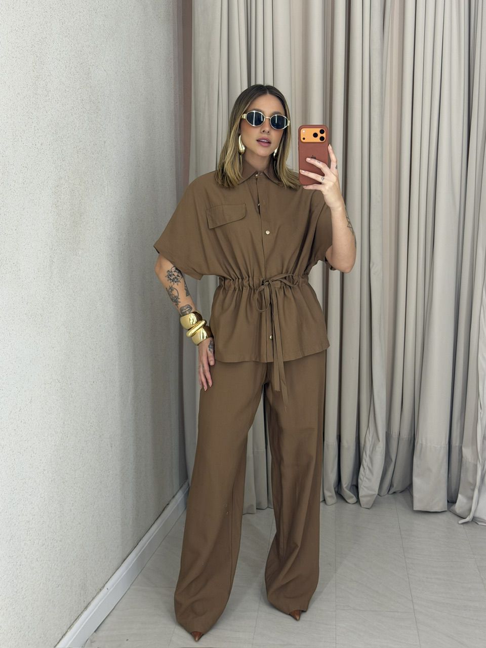 CONJUNTO ALEXIA COLETE CARGO CAQUI