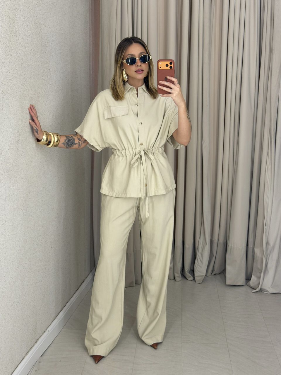 CONJUNTO ALEXIA COLETE CARGO MARFIM